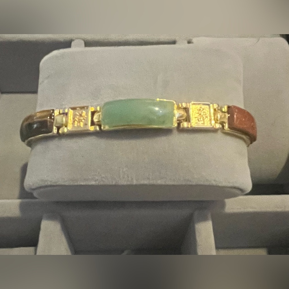 Elegant Gold Tone and Multi Gemstone Bracelet